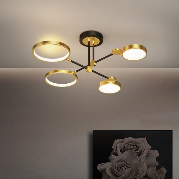 Contemporary Scandinavian Round Silicone Acrylic LED Chandelier for Bedroom
