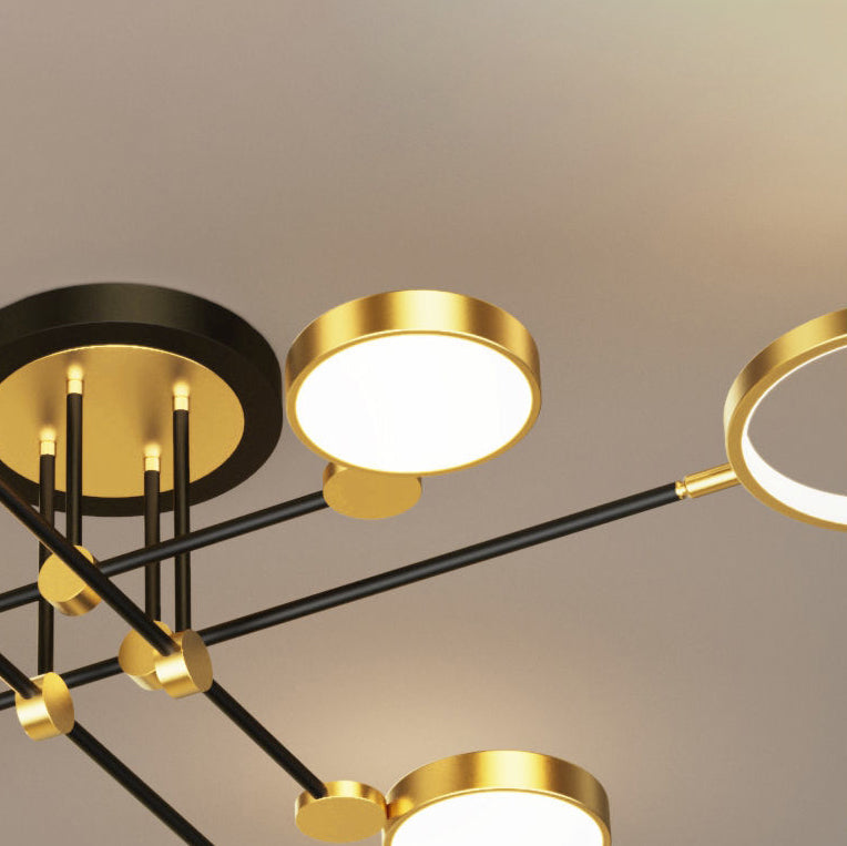 Contemporary Scandinavian Round Silicone Acrylic LED Chandelier for Bedroom