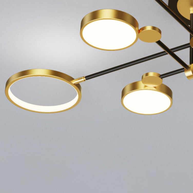 Contemporary Scandinavian Round Silicone Acrylic LED Chandelier for Bedroom