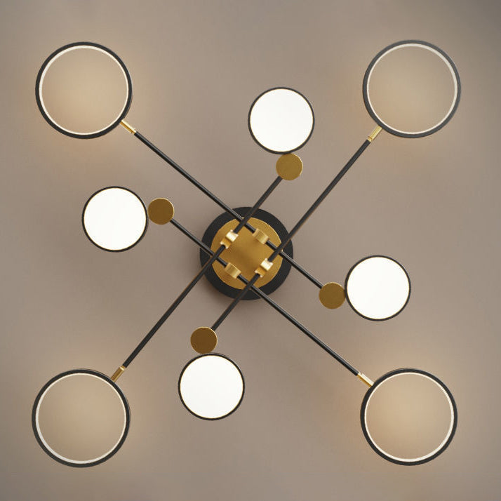 Contemporary Scandinavian Round Silicone Acrylic LED Chandelier for Bedroom