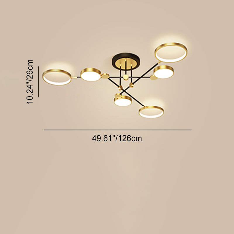 Contemporary Scandinavian Round Silicone Acrylic LED Chandelier for Bedroom