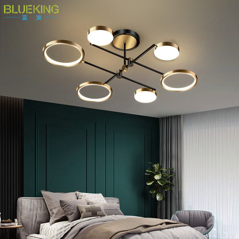 Contemporary Scandinavian Round Silicone Acrylic LED Chandelier for Bedroom