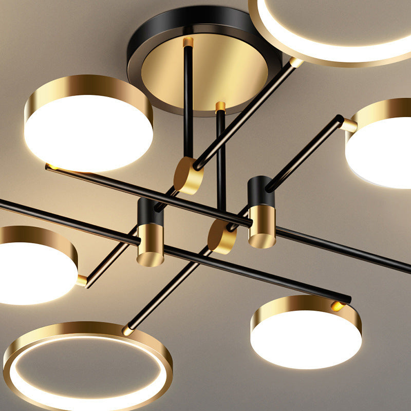 Contemporary Scandinavian Round Silicone Acrylic LED Chandelier for Bedroom