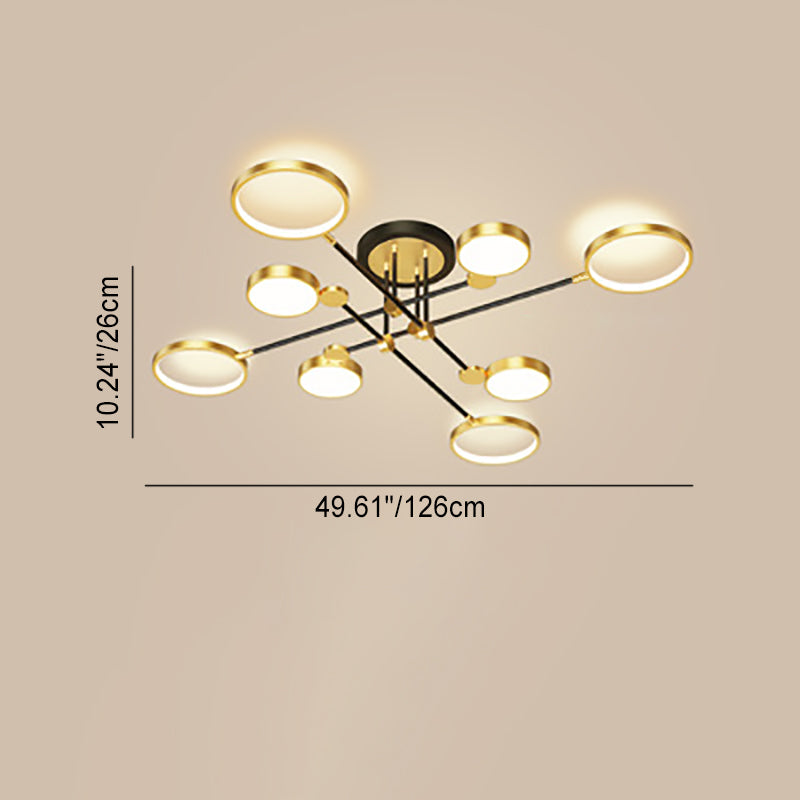 Contemporary Scandinavian Round Silicone Acrylic LED Chandelier for Bedroom