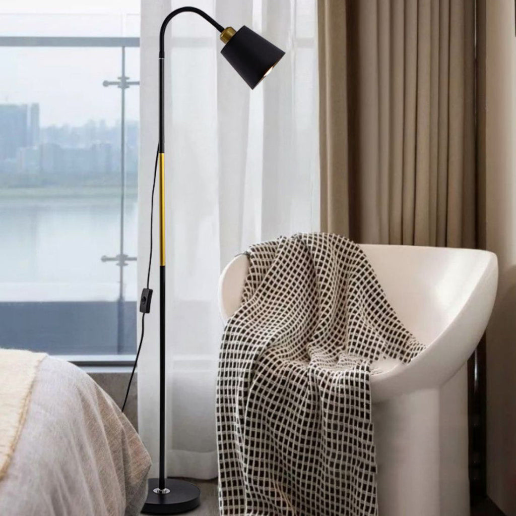 Modern Minimalist Round Cone Floor Lamp - 1-Light Iron & PVC Design for Living Room