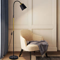 Modern Minimalist Round Cone Floor Lamp - 1-Light Iron & PVC Design for Living Room