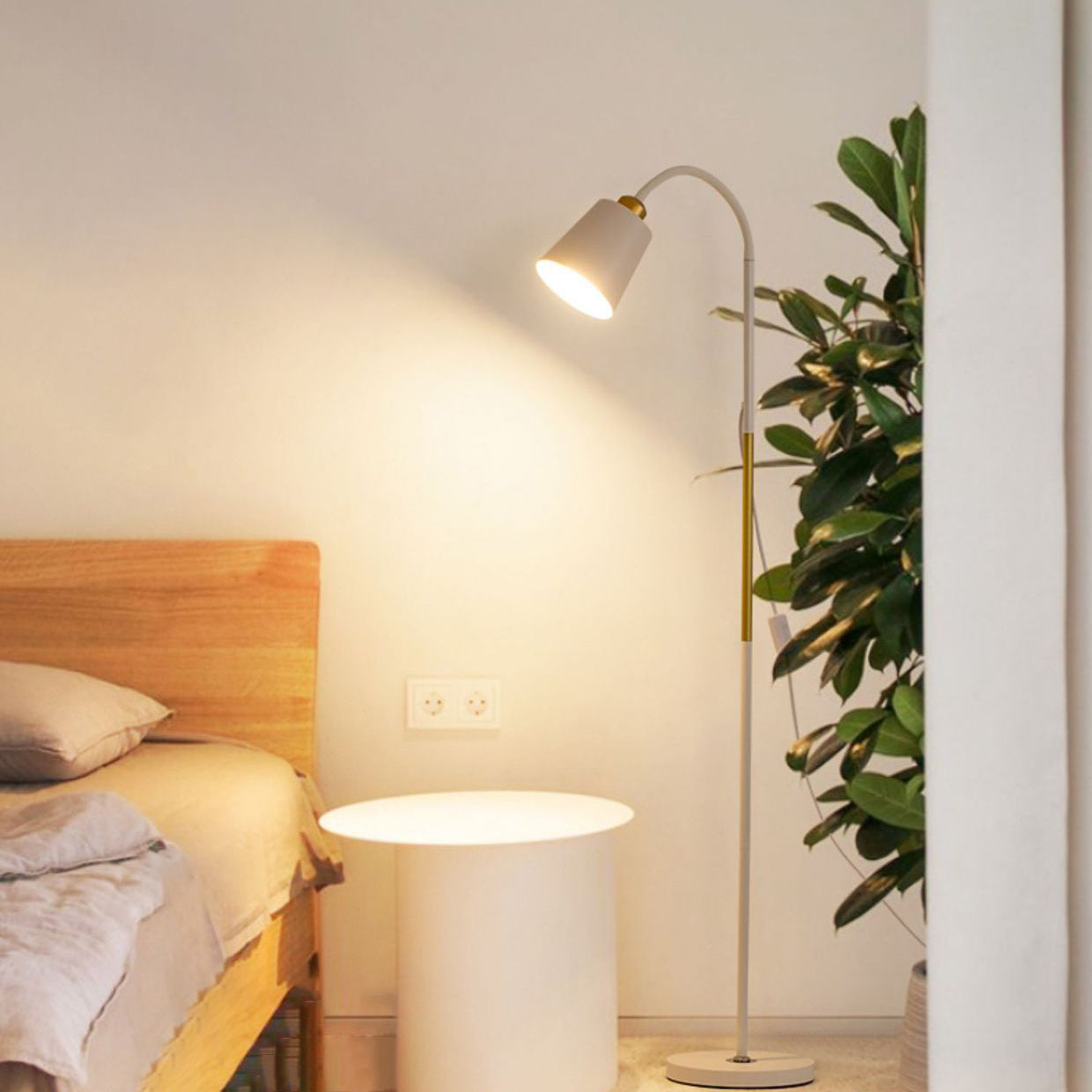 Modern Minimalist Round Cone Floor Lamp - 1-Light Iron & PVC Design for Living Room