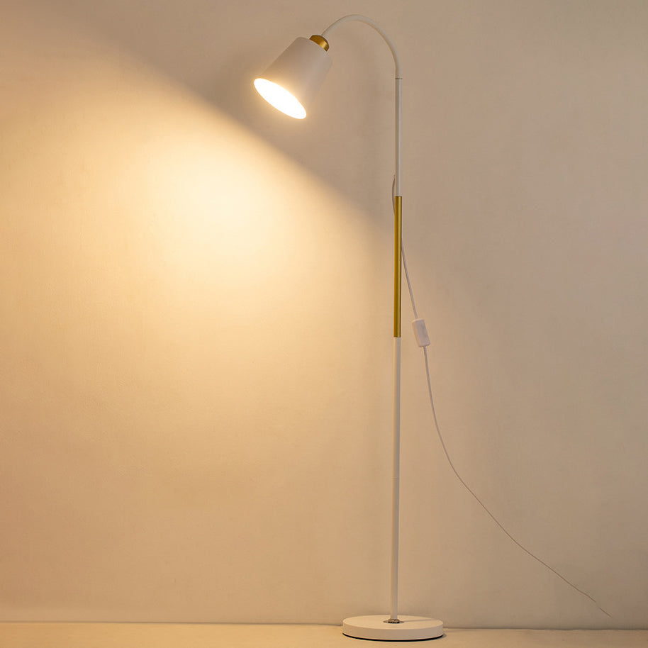 Modern Minimalist Round Cone Floor Lamp - 1-Light Iron & PVC Design for Living Room
