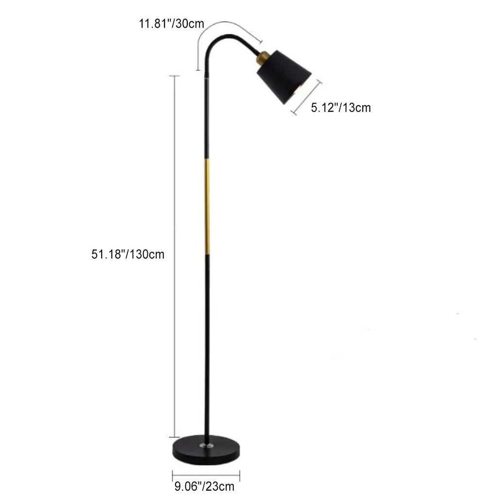Modern Minimalist Round Cone Floor Lamp - 1-Light Iron & PVC Design for Living Room