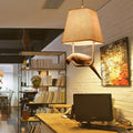 Contemporary Bird Chandelier - Iron Linen Resin Light Fixture for Bedroom