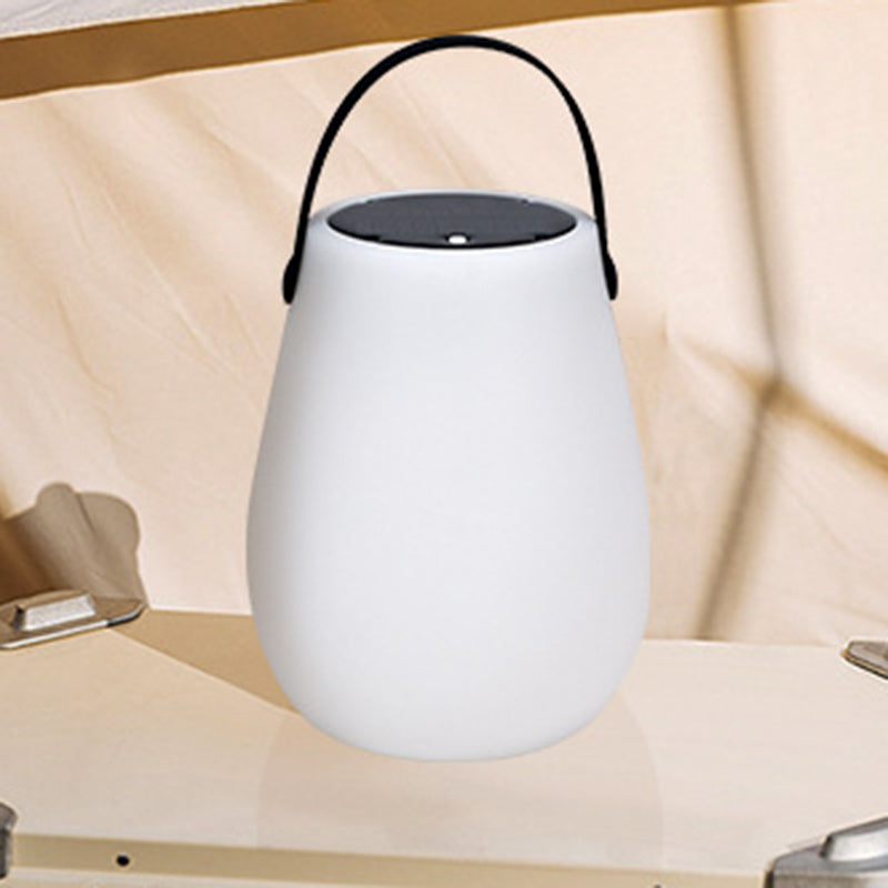 Modern Minimalist Solar Waterproof Portable PE Round Cylinder Cone LED Outdoor Light for Garden, Patio, Yard, Deck, Pathway, Landscape Lighting, Energy Efficient, Rechargeable, Weatherproof, Stylish Design