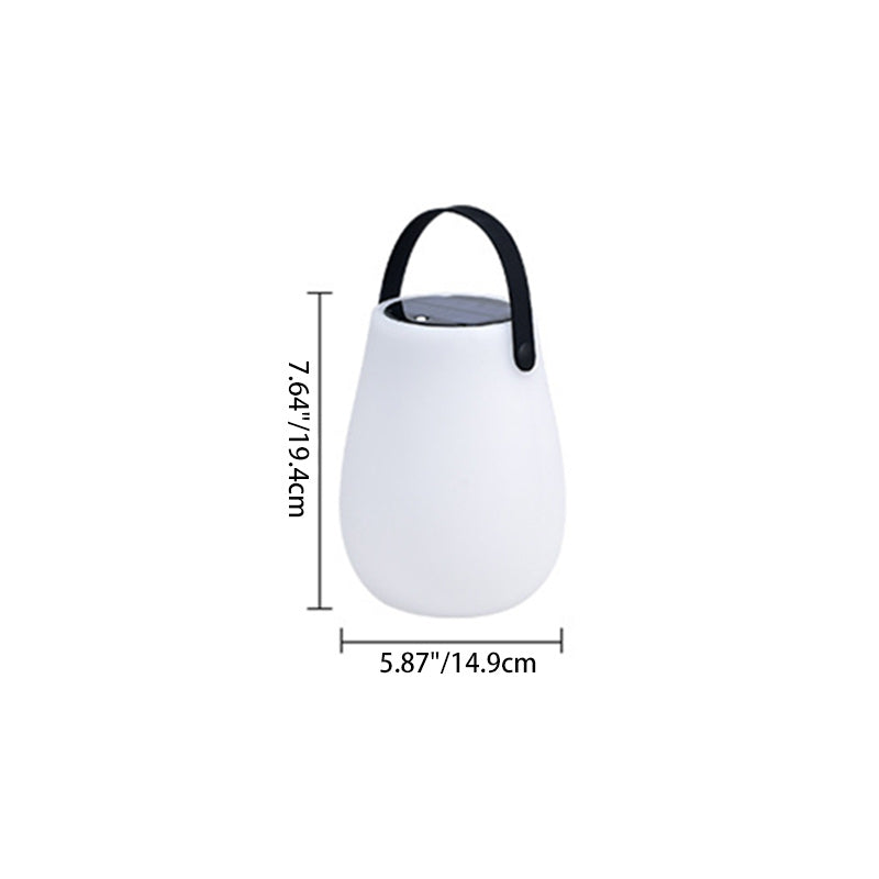 Modern Minimalist Solar Waterproof LED Outdoor Light - Portable PE Round Cylinder Cone Design