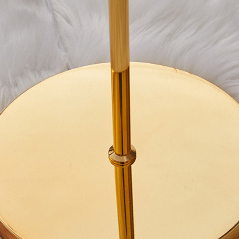 Modern Art Deco Cream Round Iron Crystal Floor Lamp for Bedroom