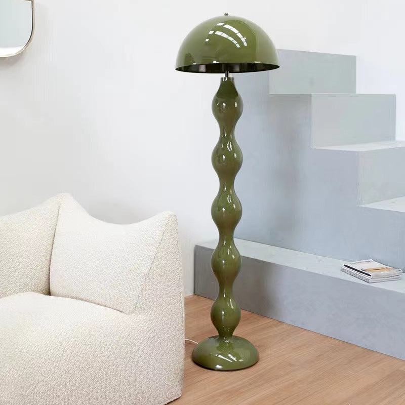 Contemporary Scandinavian Cream Mushroom Floor Lamp - 1-Light Semi-circle Iron Design for Living Room