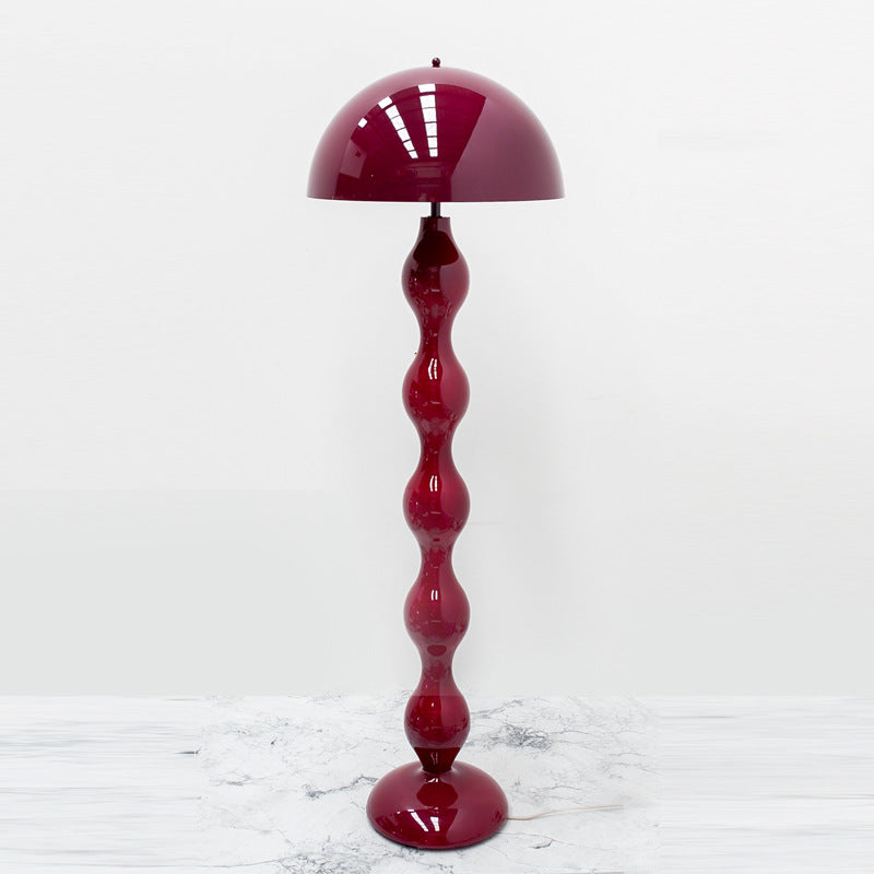 Contemporary Scandinavian Cream Mushroom Floor Lamp - 1-Light Semi-circle Iron Design for Living Room