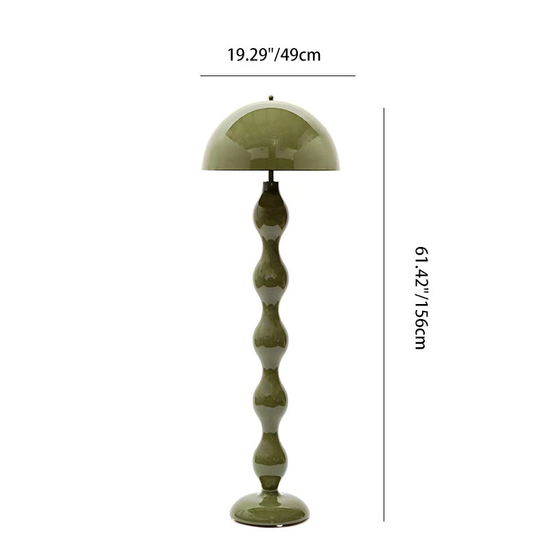 Contemporary Scandinavian Cream Mushroom Floor Lamp - 1-Light Semi-circle Iron Design for Living Room