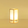 Traditional Japanese Square Rectangle Wood Acrylic Floor Lamp - 1-Light Standing Light for Living Room
