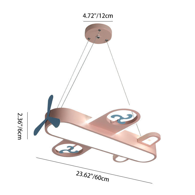 Contemporary Kids Airplane LED Chandelier | Modern Acrylic Light Fixture for Bedroom