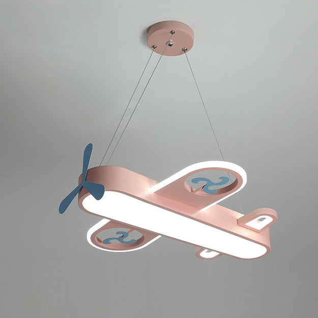 Contemporary Kids Airplane LED Chandelier | Modern Acrylic Light Fixture for Bedroom