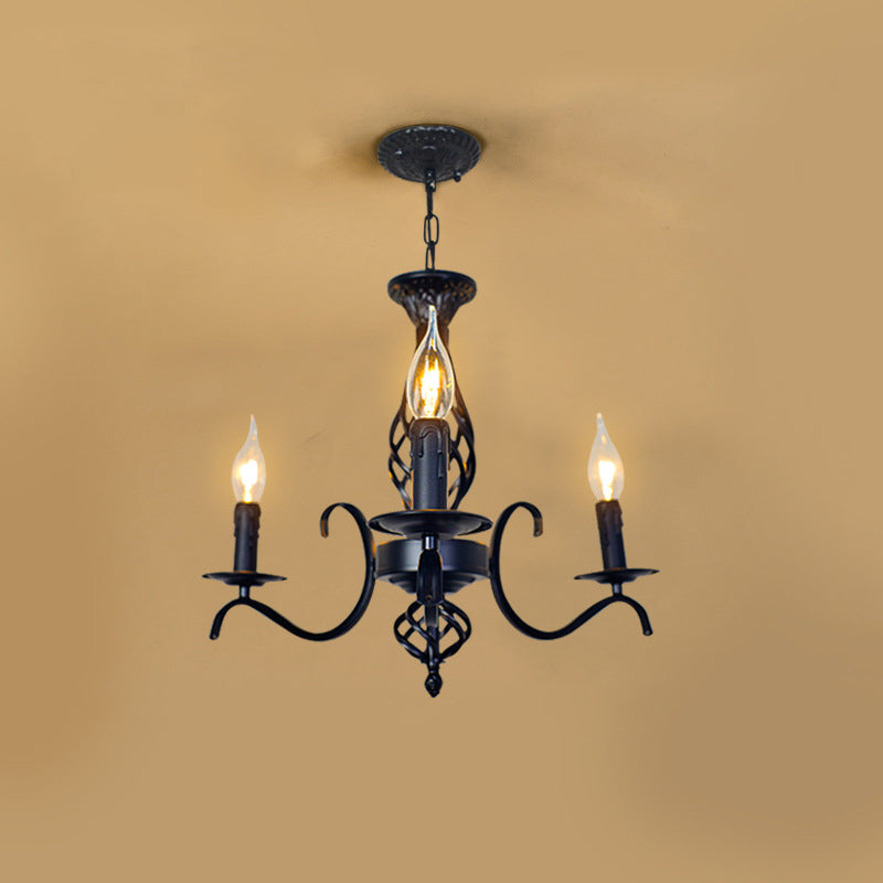 Contemporary Industrial Twig Candle Iron Chandelier - 3/5/6/8/10 Lights for Living Room