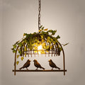 Contemporary Industrial Birdcage Chandelier - Rectangle Linear Design for Dining Room, Iron 1/4 Light Fixture