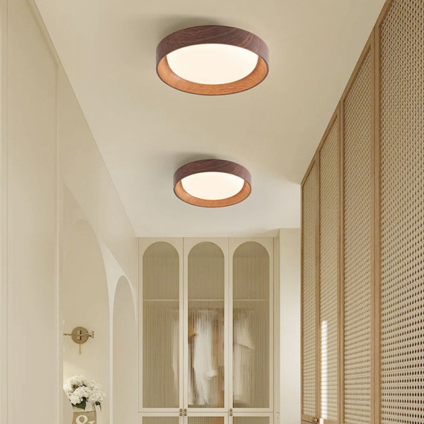 Modern Minimalist LED Flush Mount Ceiling Light - Square & Round Design for Hallway, ABS PC Material, Energy Efficient, Sleek Lighting Solution