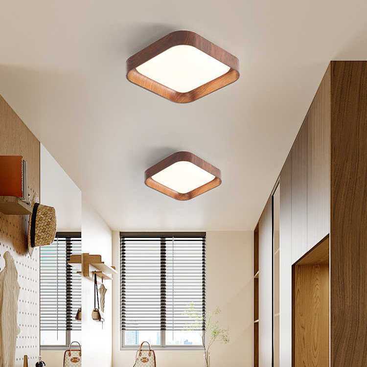 Modern Minimalist LED Flush Mount Ceiling Light - Square & Round Design for Hallway, ABS PC Material, Energy Efficient, Sleek Lighting Solution
