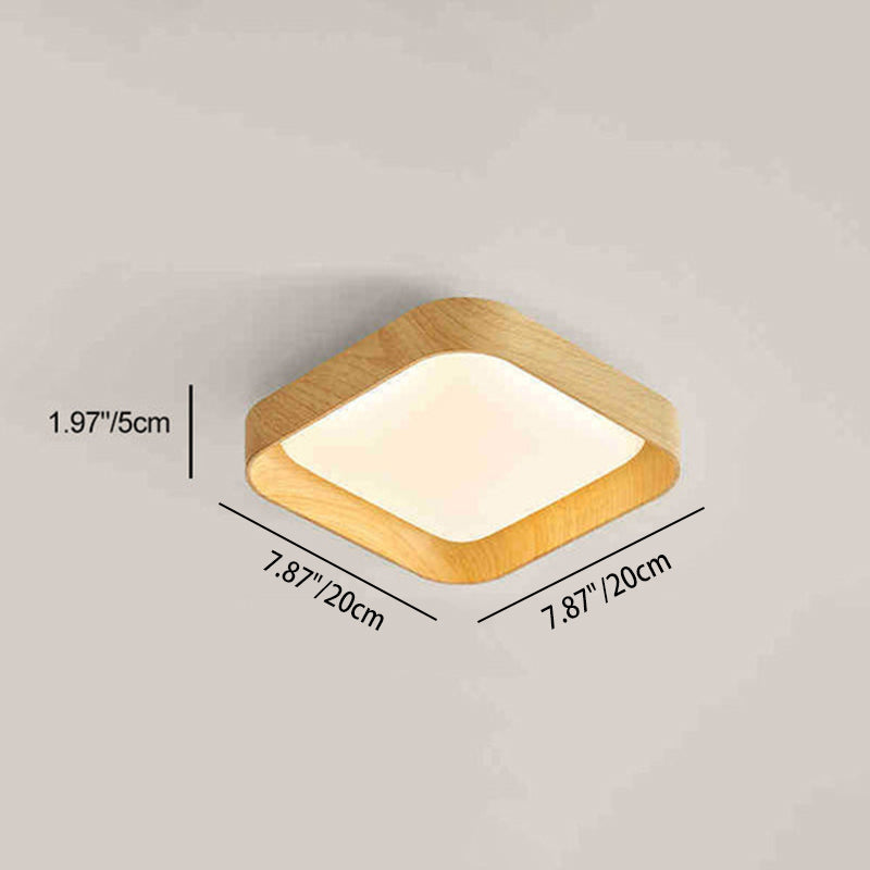 Modern Minimalist LED Flush Mount Ceiling Light - Square & Round Design for Hallway, ABS PC Material, Energy Efficient, Sleek Lighting Solution