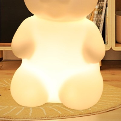 Contemporary LED Floor Lamp - Modern Rabbit PE Plastic Design for Bedroom
