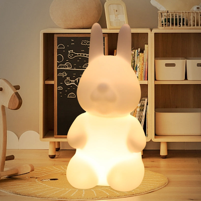 Contemporary LED Floor Lamp - Modern Rabbit PE Plastic Design for Bedroom