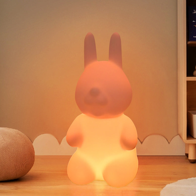 Contemporary LED Floor Lamp - Modern Rabbit PE Plastic Design for Bedroom