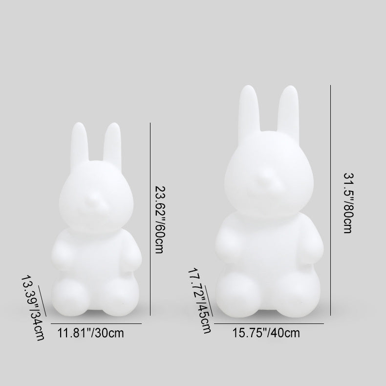 Contemporary LED Floor Lamp - Modern Rabbit PE Plastic Design for Bedroom