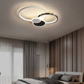 Modern Minimalist Circle LED Semi-Flush Mount Ceiling Light for Bedroom