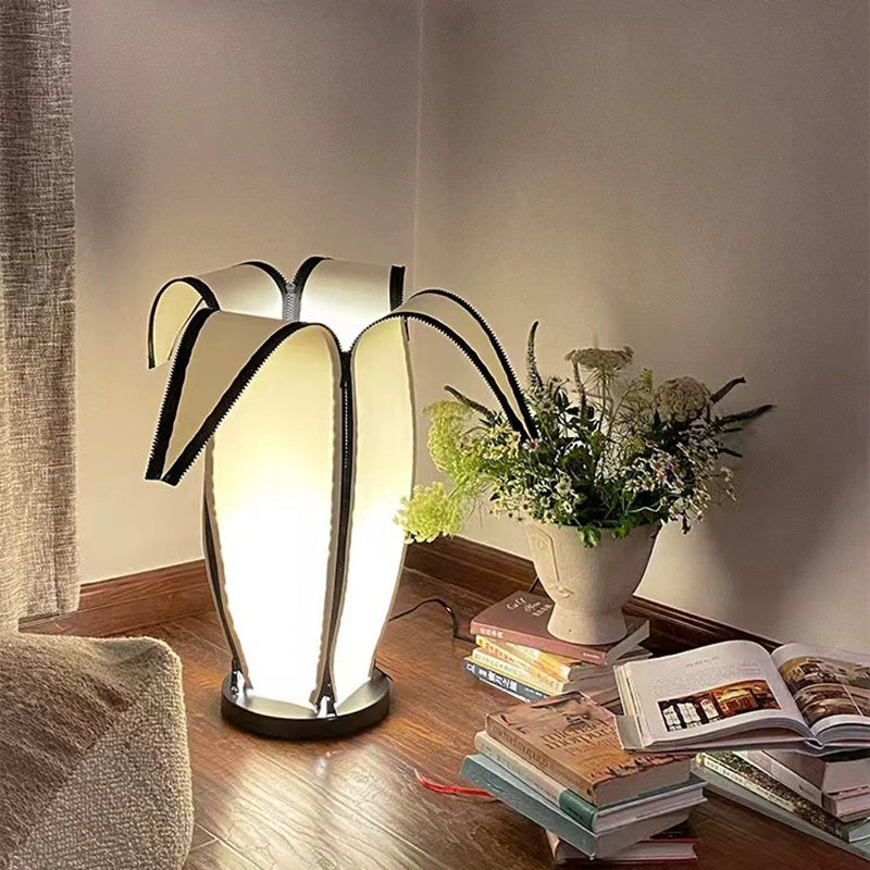 Vintage Banana Fabric LED Floor Lamp for Living Room, Retro Plastic Metal Design, Stylish Lighting Decor