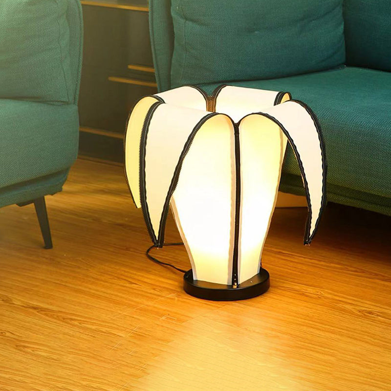 Vintage Banana Fabric LED Floor Lamp for Living Room, Retro Plastic Metal Design, Stylish Lighting Decor