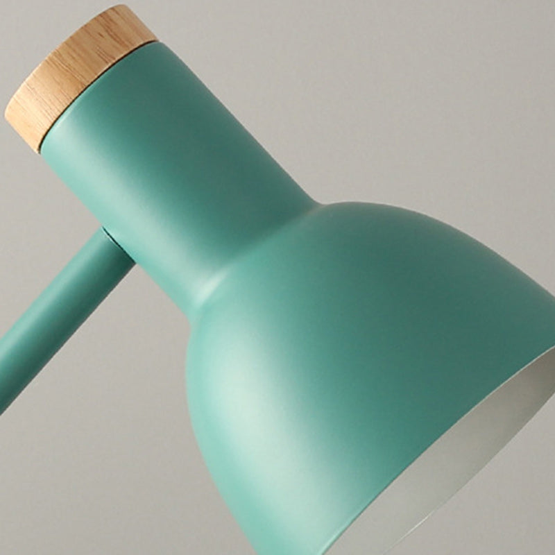 Contemporary Nordic Dome Iron Solid Wood 1-Light Table Lamp for Bedroom, Modern Minimalist Nightstand Light, Elegant Design Desk Lamp, Scandinavian Home Decor Lighting, Stylish Bedroom Illumination, Unique Iron and Wood Lamp, Decorative Accent for Living