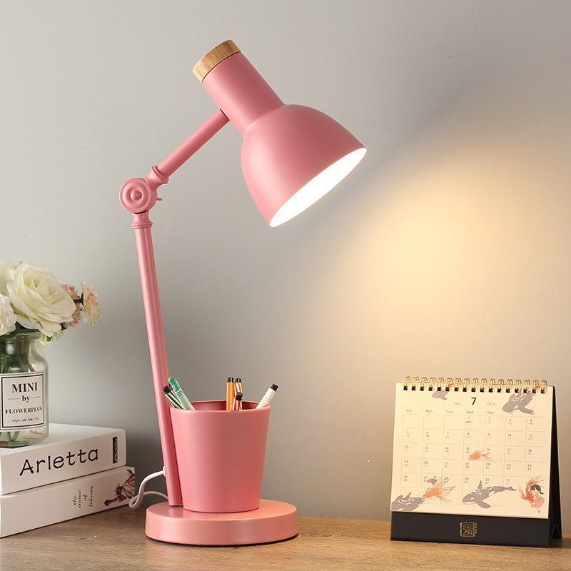 Contemporary Nordic Dome Iron Solid Wood 1-Light Table Lamp for Bedroom, Modern Minimalist Nightstand Light, Elegant Design Desk Lamp, Scandinavian Home Decor Lighting, Stylish Bedroom Illumination, Unique Iron and Wood Lamp, Decorative Accent for Living