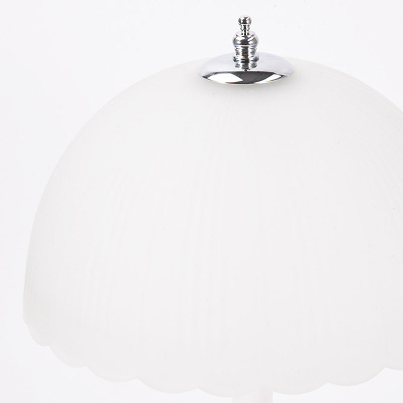 Traditional French Dome Glass Iron LED Table Lamp for Bedroom