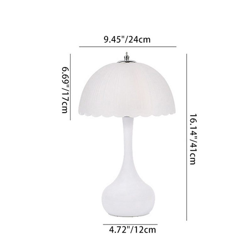 Traditional French Dome Glass Iron LED Table Lamp for Bedroom