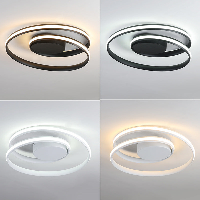 Contemporary Iron Aluminum LED Semi-Flush Mount Light for Bedroom