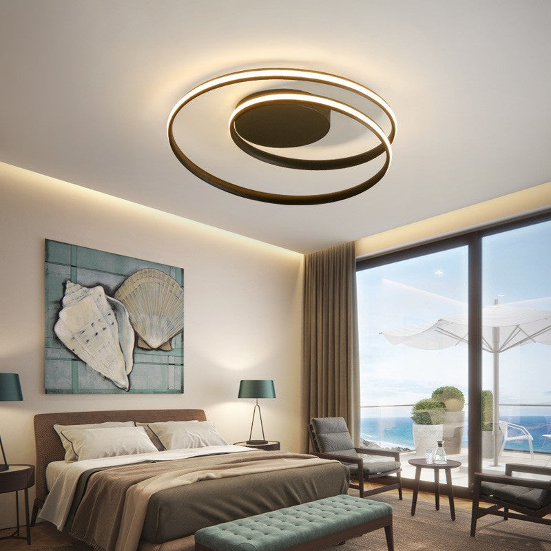 Contemporary Iron Aluminum LED Semi-Flush Mount Light for Bedroom