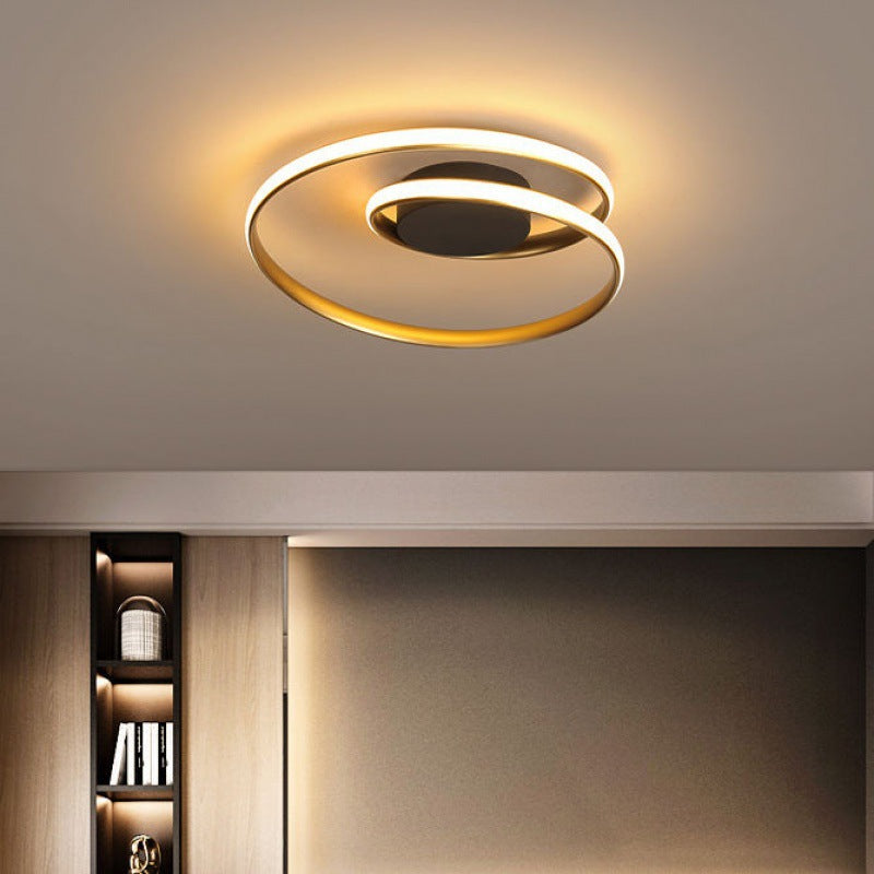Contemporary Iron Aluminum LED Semi-Flush Mount Light for Bedroom