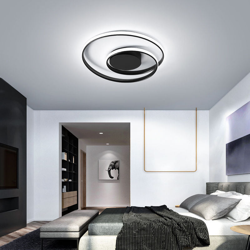 Contemporary Iron Aluminum LED Semi-Flush Mount Light for Bedroom