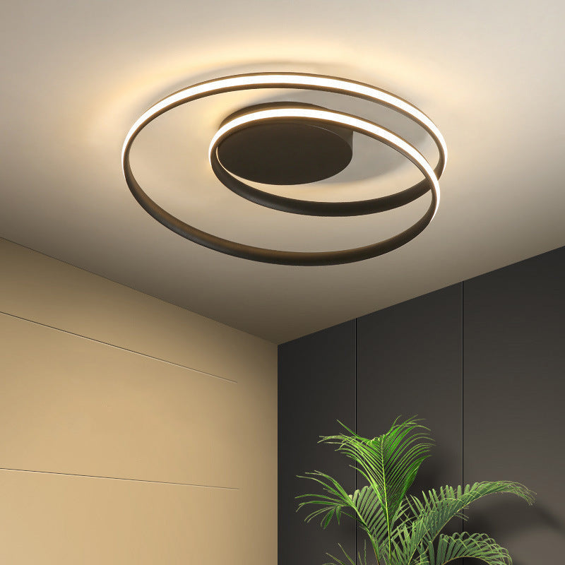 Contemporary Iron Aluminum LED Semi-Flush Mount Light for Bedroom