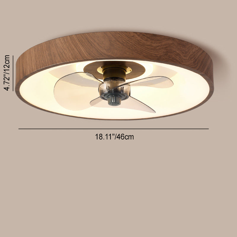 Modern Round Acrylic LED Flush Mount Ceiling Fan Light for Bedroom