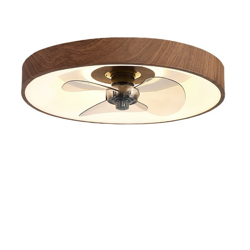 Modern Round Acrylic LED Flush Mount Ceiling Fan Light for Bedroom