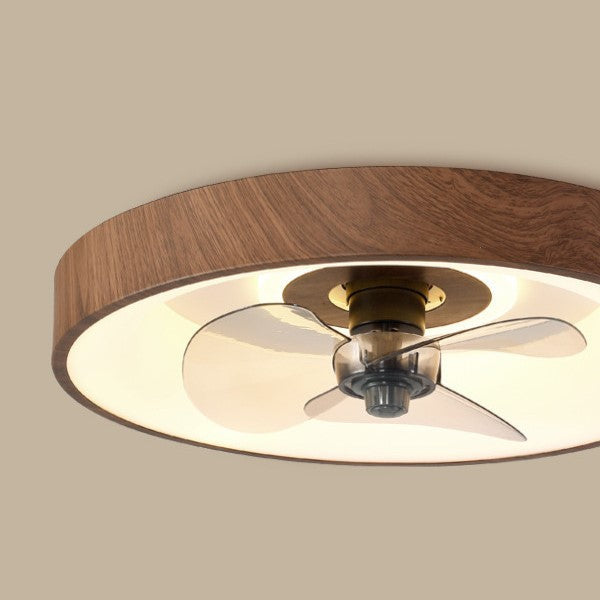Modern Round Acrylic LED Flush Mount Ceiling Fan Light for Bedroom