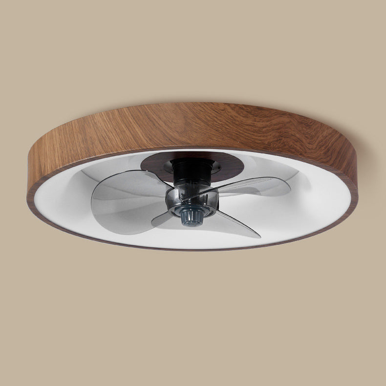 Modern Round Acrylic LED Flush Mount Ceiling Fan Light for Bedroom