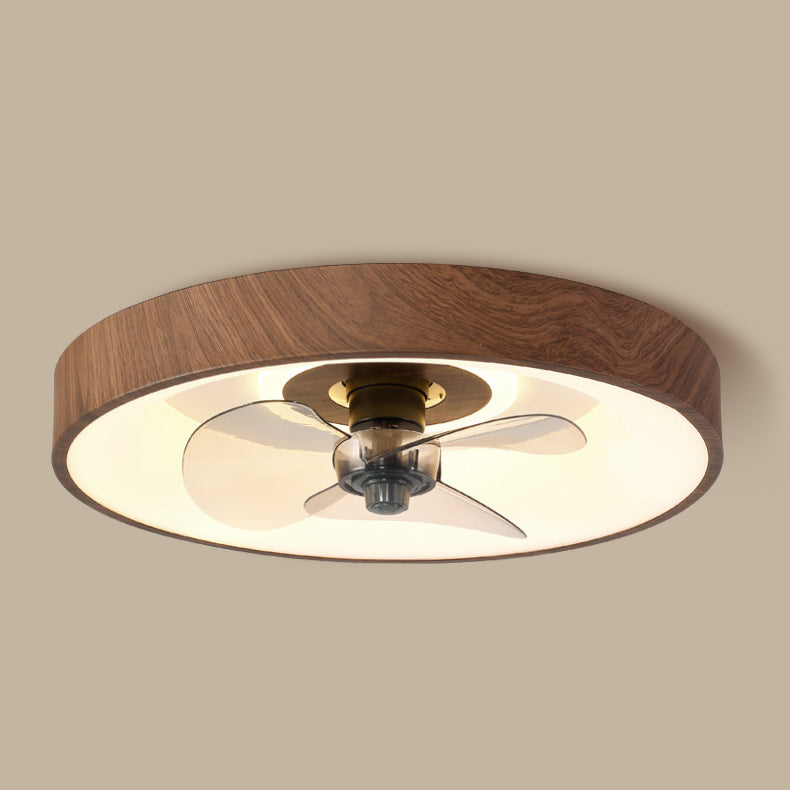 Modern Round Acrylic LED Flush Mount Ceiling Fan Light for Bedroom