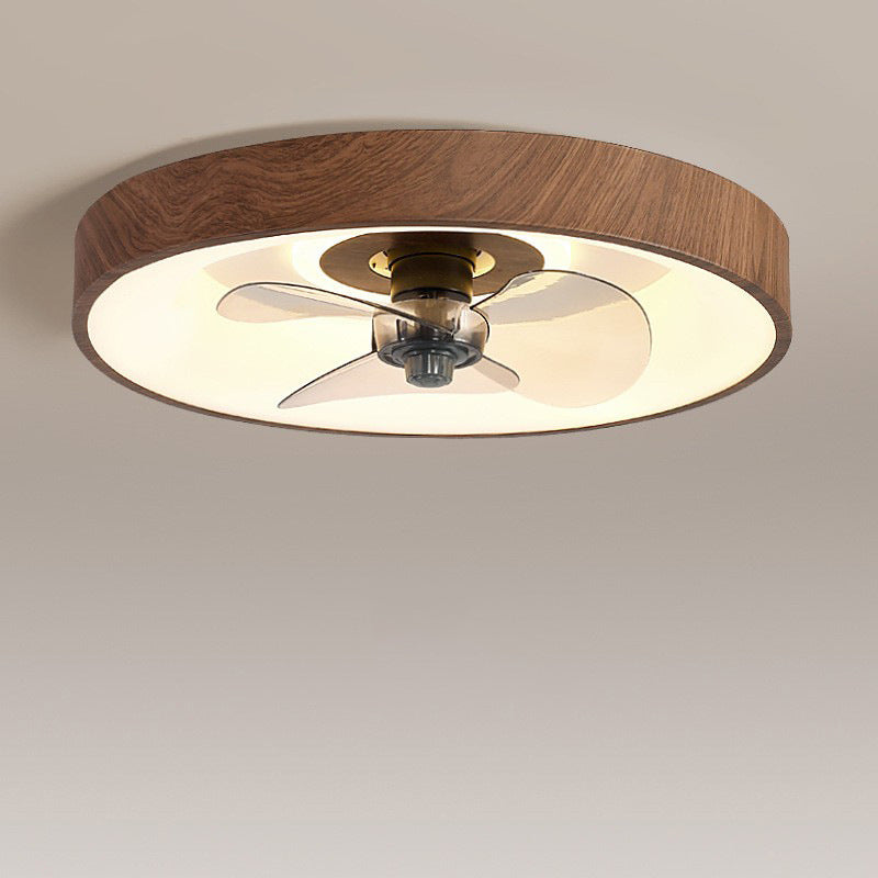 Modern Round Acrylic LED Flush Mount Ceiling Fan Light for Bedroom